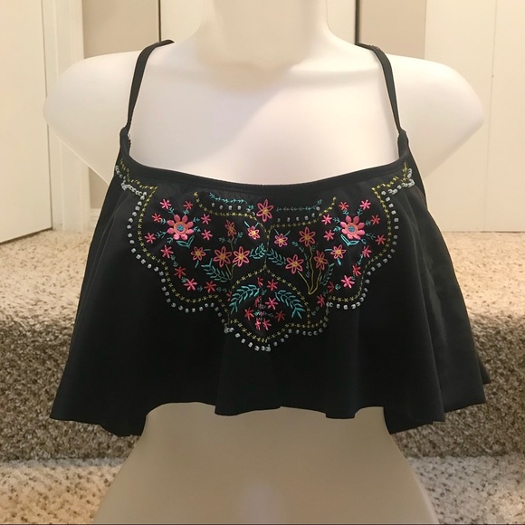 Joe Boxer Other - Joe Boxer embroidered & beaded racerback swim top